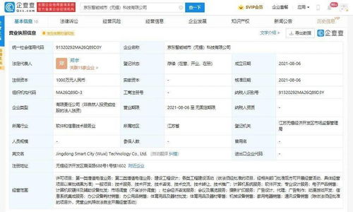 京東智能城市科技公司成立，注冊(cè)資本千萬元聚焦計(jì)算機(jī)系統(tǒng)服務(wù)